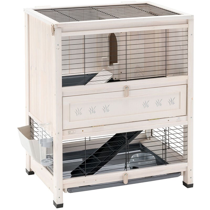 foto del prodotto cottage mini conigliera in legno da interno. variante cottage mini misure 78.5 x 59.5 x h 94 cm ferplast