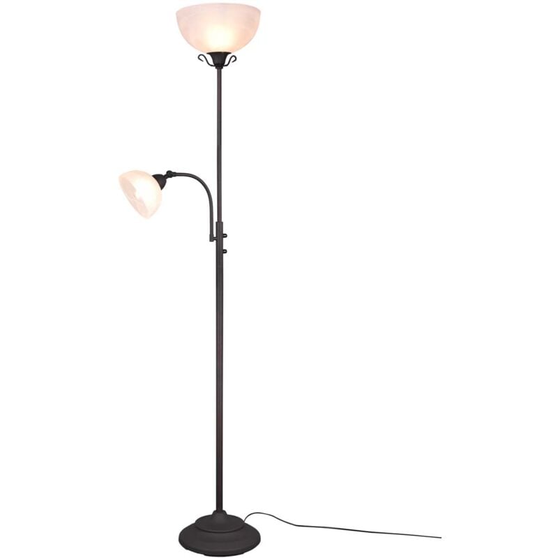 foto del prodotto country piantana con lampada lettura antic curva ve h cm185