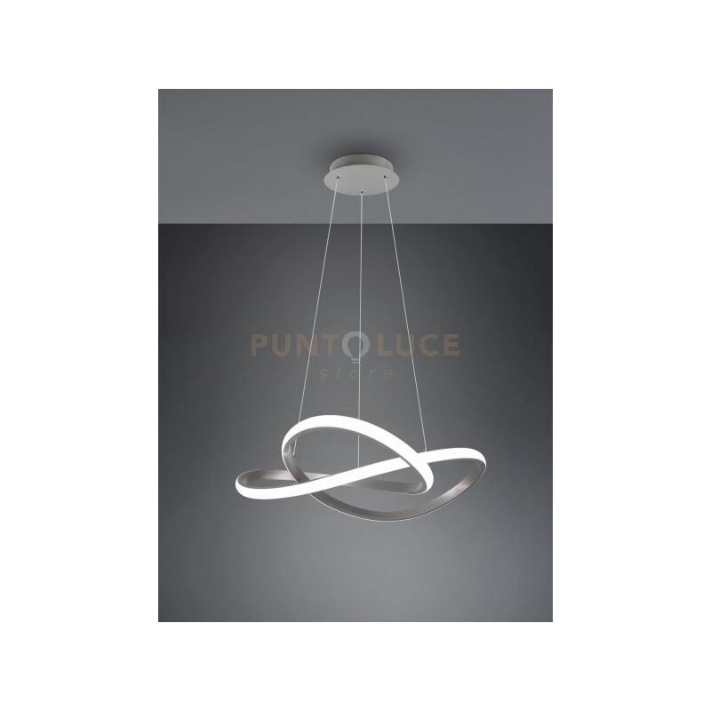 foto del prodotto course sospensione led 27,5w 3150lm, 4000k cerchio infinito acciaio satinato d. 60cm dimmerabile