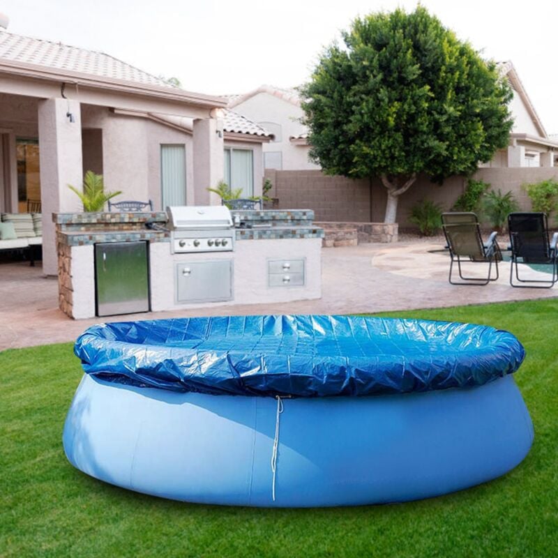 foto del prodotto couverture de piscine ronde en pe imperm able l eau et la poussi re, tissu de protection, accessoires, diam tre 210 cm