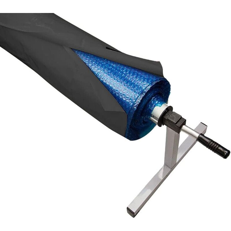 foto del prodotto couverture de rouleau, couverture de soleil et de pluie de stockage de piscine de patio, couverture avec fermeture velcro 49060 