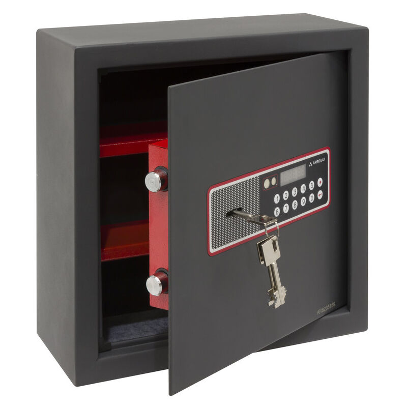 foto del prodotto cover 172060 cassaforte camuffata nel falso fondo dell armadio, apertura elettronica e a chiave, 35x35x15 cm, 11 l arregui