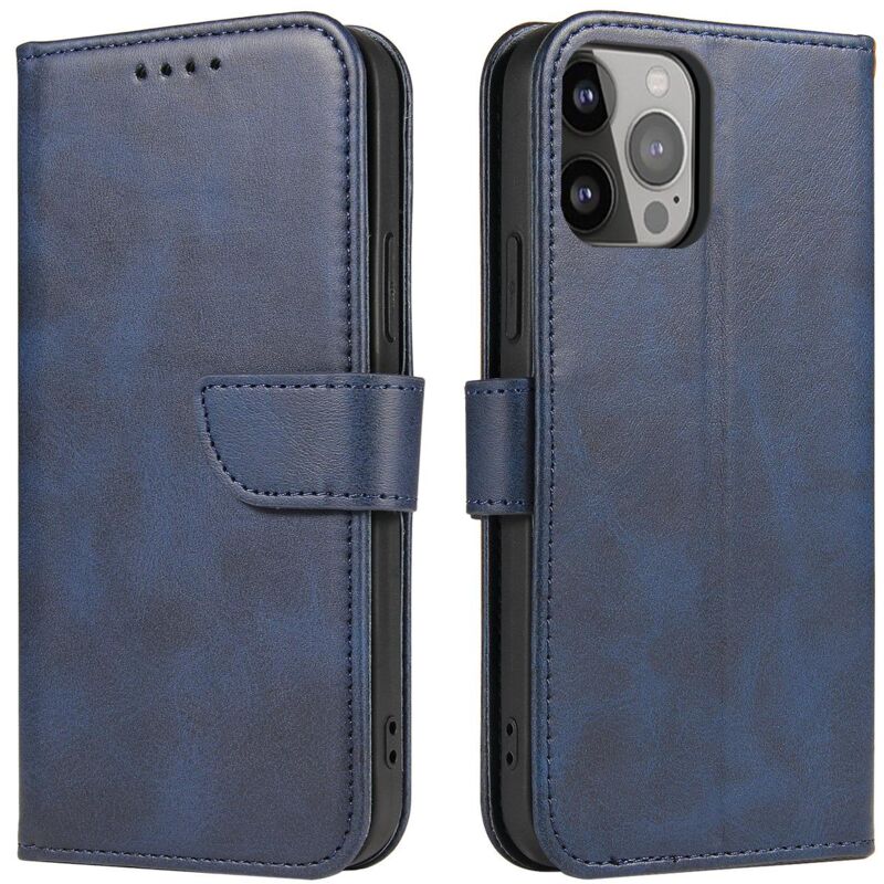 foto del prodotto cover con patta e portafoglio per samsung s24 plus magnet case, blu