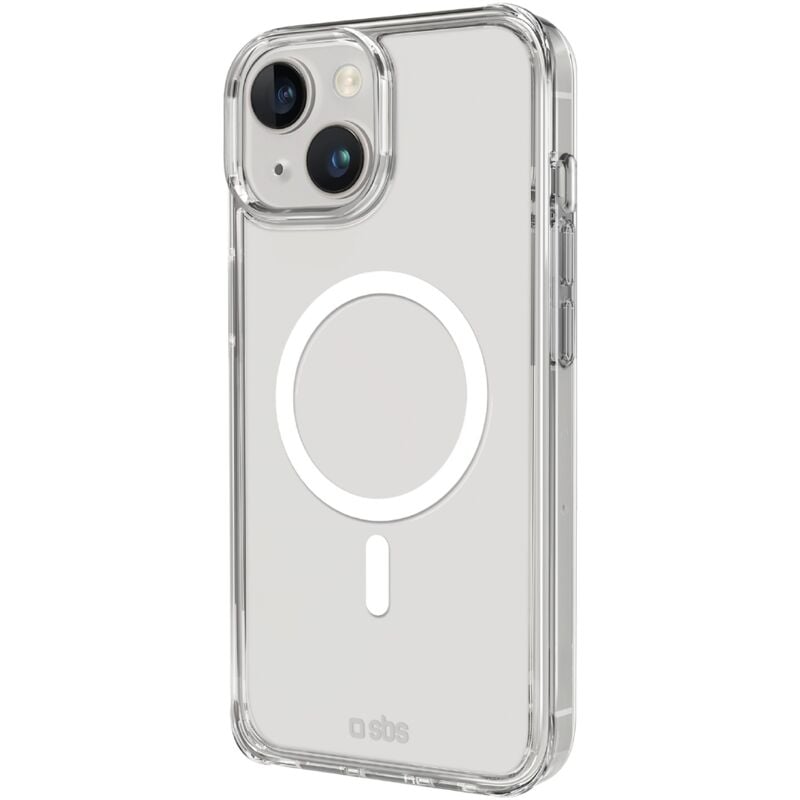 foto del prodotto cover trasparente rigida compatibile con ricarica magsafe per iphone 15
