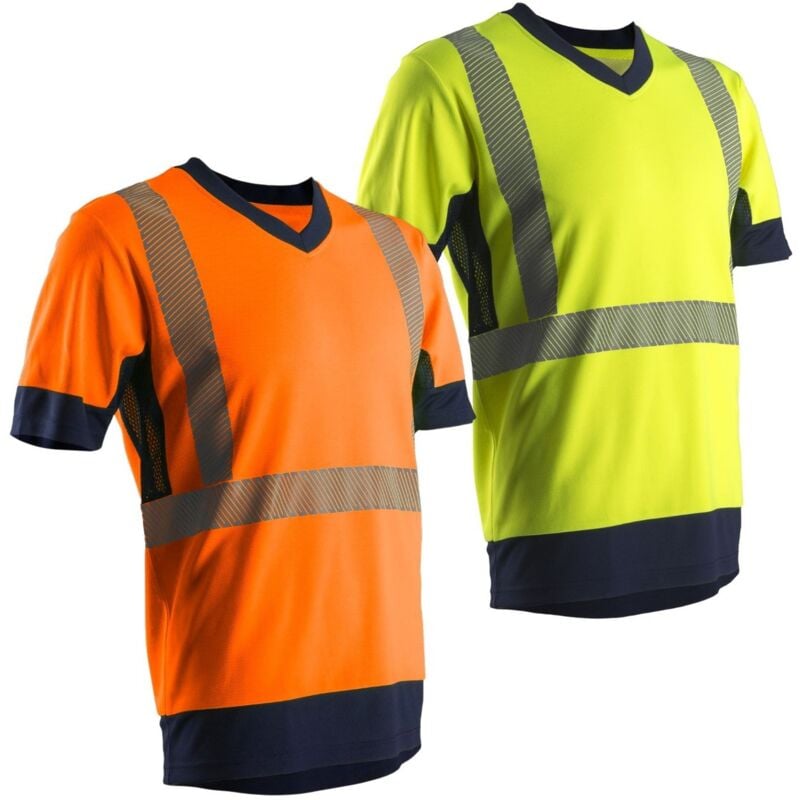 foto del prodotto coverguard t shirt alta visibilita in poly cotone komo giallo navy s