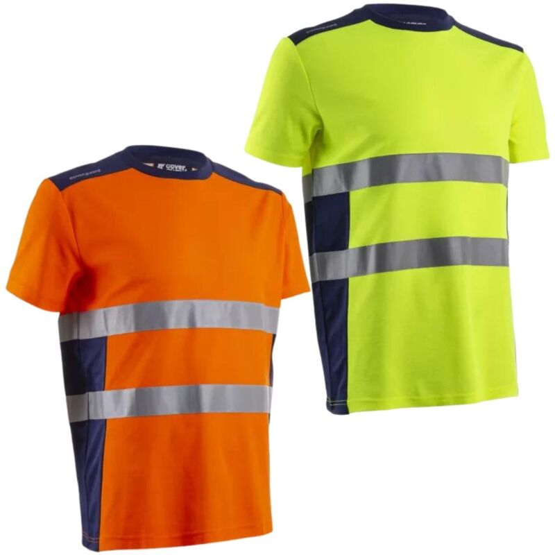 foto del prodotto coverguard t shirt alta visibilita in poly cotone nekki giallo navy m