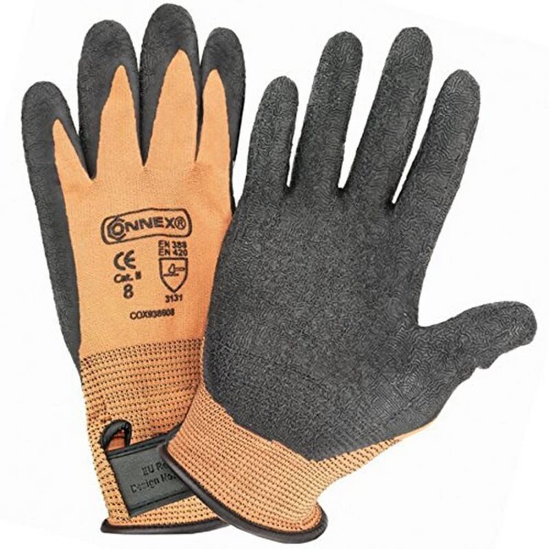 foto del prodotto cox938608 guanti con laccetto, arancione grigio, taglia 8 connex