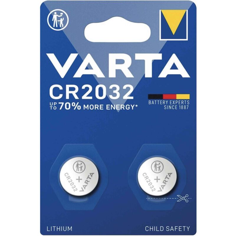 foto del prodotto cr 2032 batterie a bottone al litio da 3v blister 2pz varta