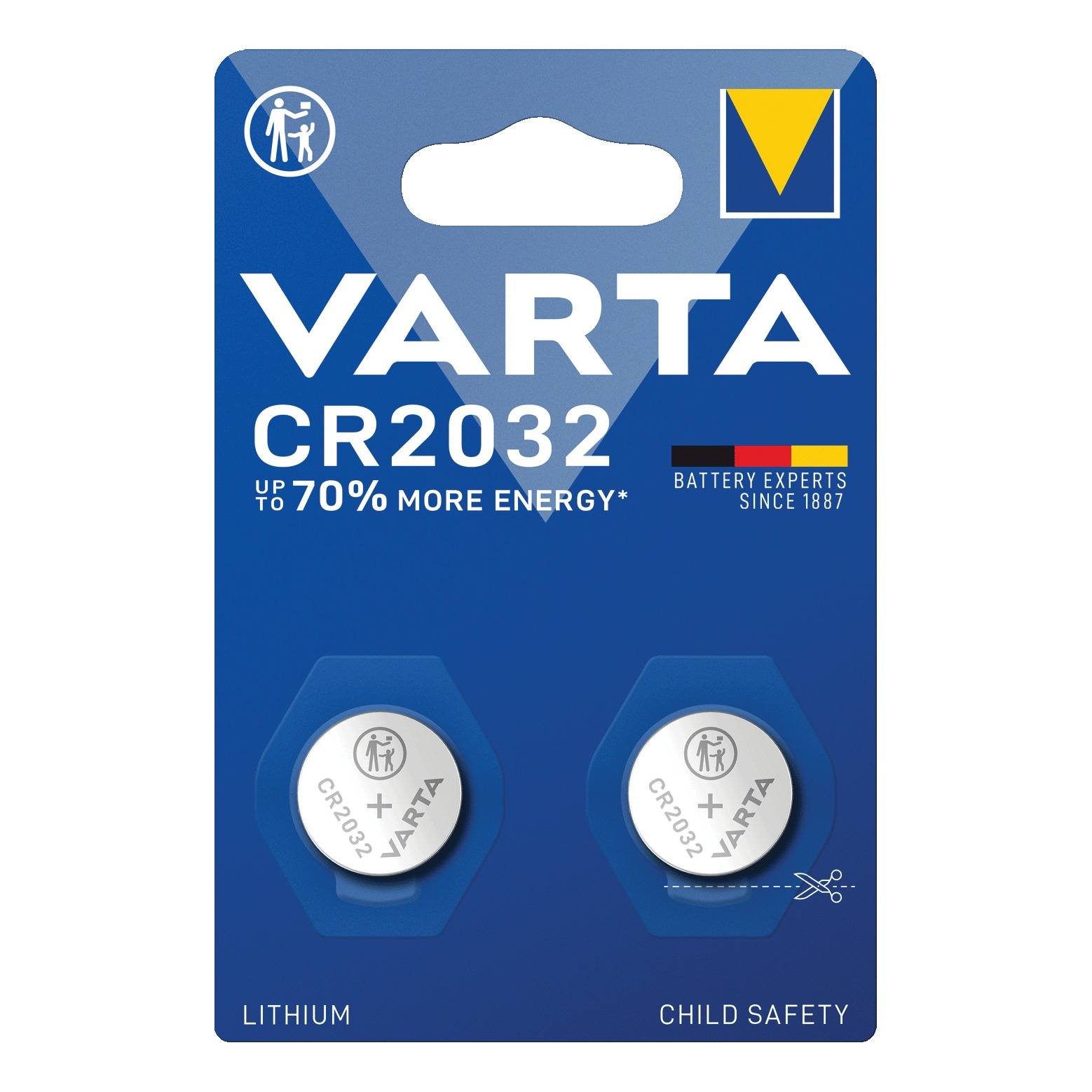 foto del prodotto cr 2032 litio doppio blister