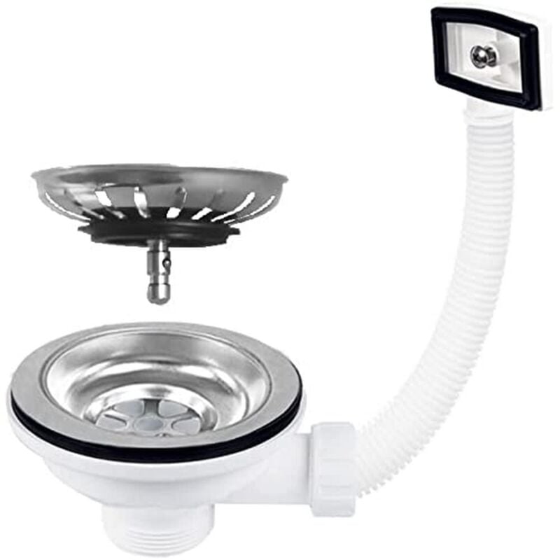 foto del prodotto cr piletta 3 1 2 lavello inox e ceramica c troppopieno flessibile