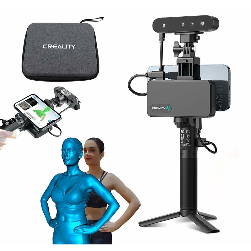 foto del prodotto cr scan ferret pro scanner 3d, scansione rapida a colori con precisione di 0,1 mm, tracciamento anti vibrazione avanzato, dotato di bridge wireless