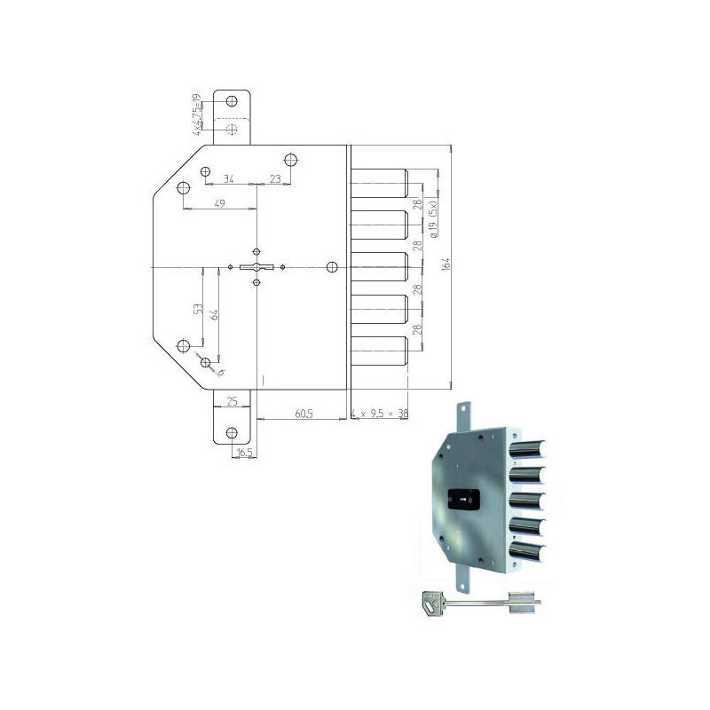 foto del prodotto cr serratura sic.triplice dx dm 2105 01n