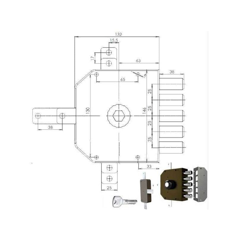 foto del prodotto cr serratura sicura quintuplice dx pompa 3300 mc