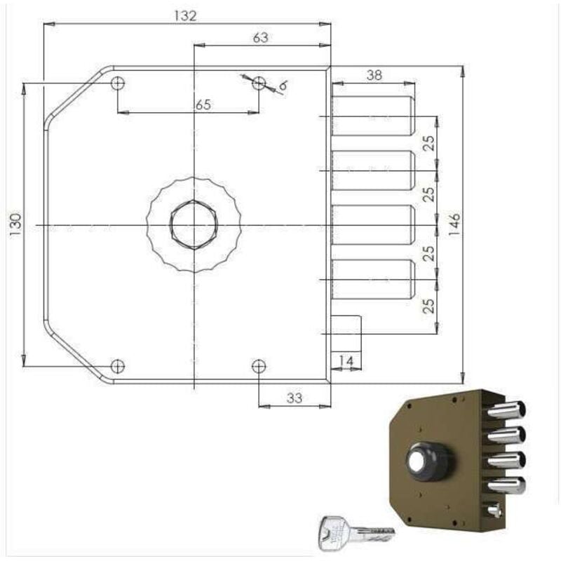 foto del prodotto cr - serratura sicura semplice sx pompa 3050 mc