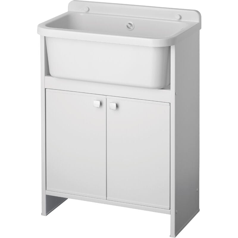 foto del prodotto cr smart lavatoio salvaspazio pvc in kit interni esterni pilozzo 55 griglia bianco
