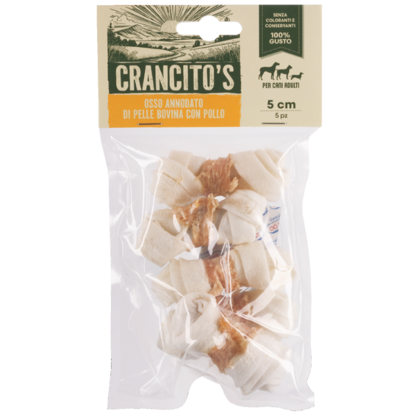 foto del prodotto crancito s osso annodato snack naturale per cani adult 5 pezzi 5 cm 1 ordine scegli lo sconto bzr5 bzr20 200 punti fedelt 