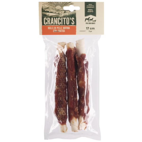 foto del prodotto crancito s snack naturale dog adult rolls multigusto bovino e anatra 3 pezzi 1 ordine scegli lo sconto bzr5 bzr20 200 punti fedelt 