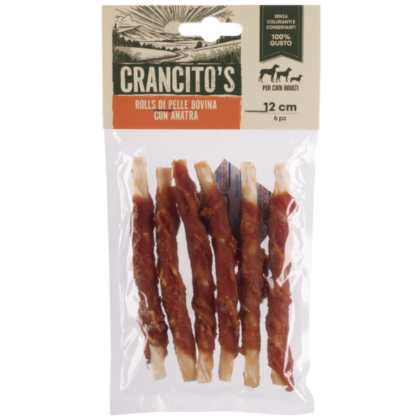 foto del prodotto crancito s snack naturale dog adult rolls multigusto bovino e anatra 6 pezzi 1 ordine scegli lo sconto bzr5 bzr20 200 punti fedelt 