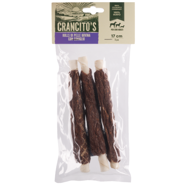 foto del prodotto crancito s snack naturale dog adult rolls multigusto bovino e coniglio 3 pezzi 1 ordine scegli lo sconto bzr5 bzr20 200 punti fedelt 