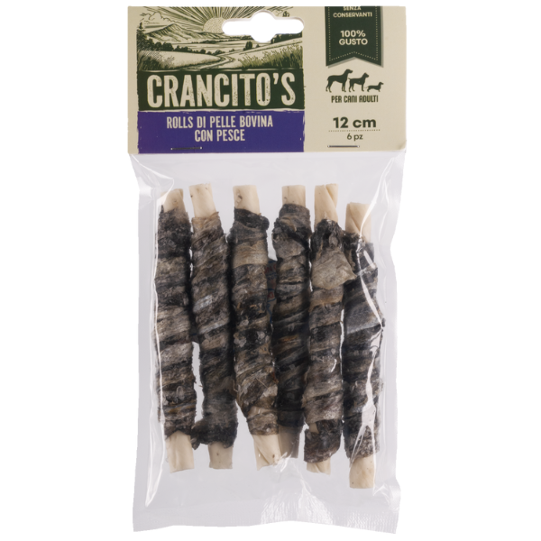 foto del prodotto crancito s snack naturale dog adult rolls multigusto bovino e pesce 6 pezzi 1 ordine scegli lo sconto bzr5 bzr20 200 punti fedelt 
