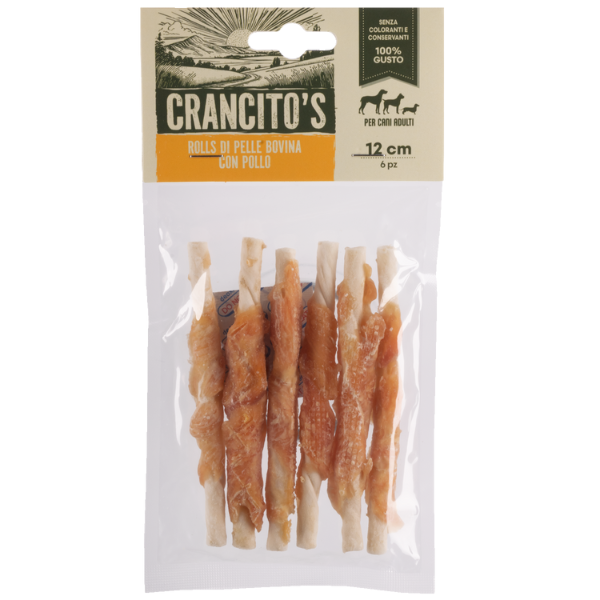 foto del prodotto crancito s snack naturale dog adult rolls multigusto bovino e pollo 6 pezzi 1 ordine scegli lo sconto bzr5 bzr20 200 punti fedelt 