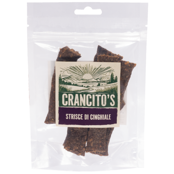 foto del prodotto crancito s snack naturale dog adult strisce cinghiale 80 gr 1 ordine scegli lo sconto bzr5 bzr20 200 punti fedelt 
