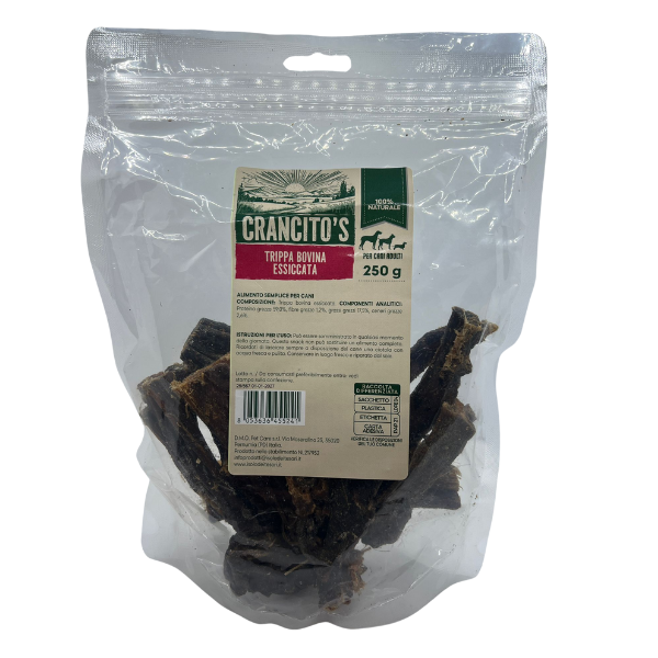 foto del prodotto crancito s snack naturale dog adult trippa bovina 250 gr 1 ordine scegli lo sconto bzr5 bzr20 200 punti fedelt 