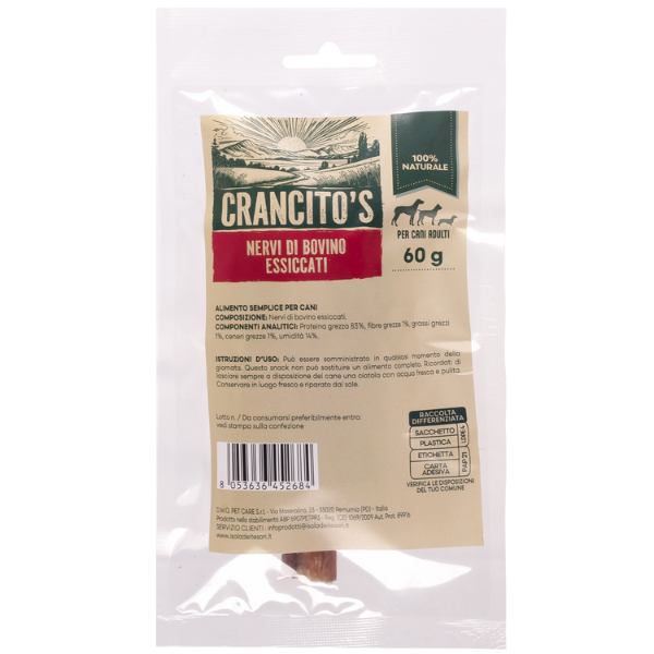 foto del prodotto crancito s snack naturale dog adult verga bovina 60 gr 1 ordine scegli lo sconto bzr5 bzr20 200 punti fedelt 