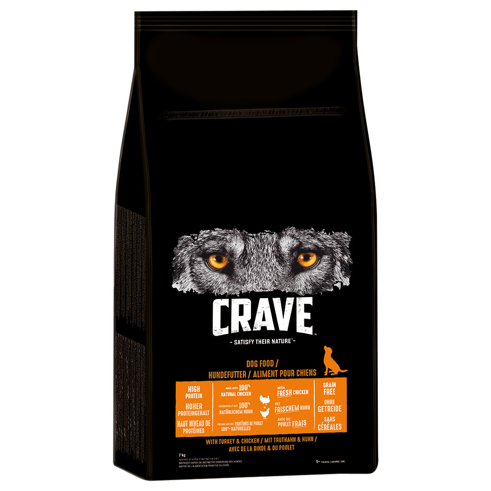 foto del prodotto crave adult dog con tacchino pollo crocchette per cane 7 kg