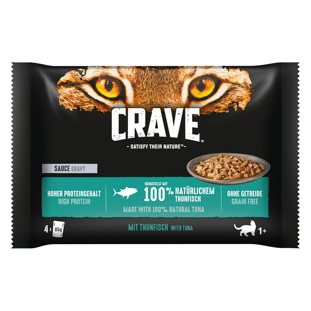 foto del prodotto crave cat buste pacco misto 4 x 85 g alimento umido per gatti salsa con tonno