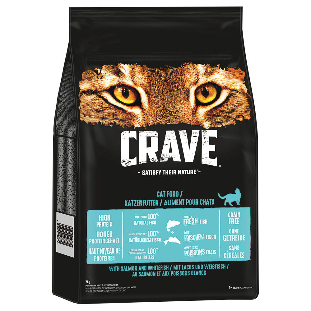 foto del prodotto crave con salmone e pesce bianco crocchette per gatto 7 kg