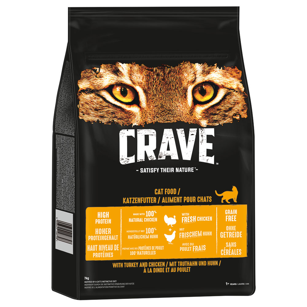 foto del prodotto crave con tacchino e pollo crocchette per gatto 7 kg