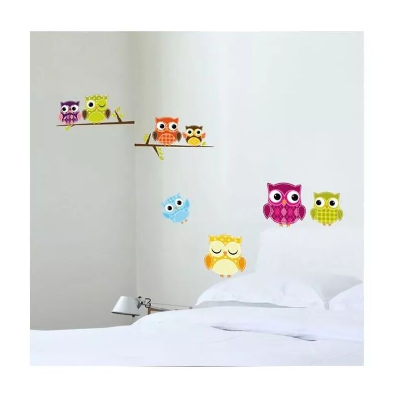 foto del prodotto crearreda decorazione murale autoadesiva gufi 31x31 2 fogli.