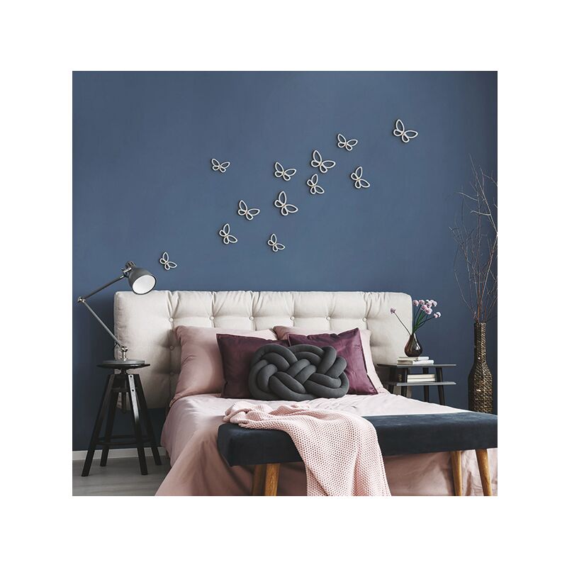foto del prodotto crearreda decoro murale 3d white metal butterflies 