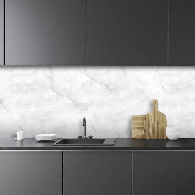 foto del prodotto crearreda pannello paraschizzi cucina adesivo da parete fantasia marmo 180x60cm 100 made in italy con inchiostro atossico, ignifugo e resistente