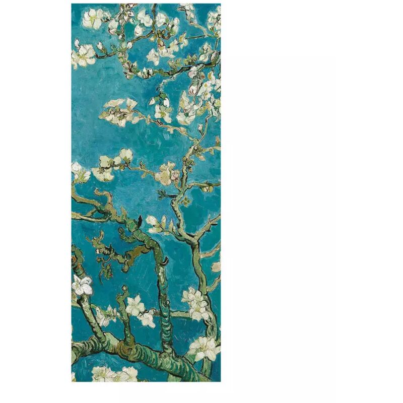 foto del prodotto crearreda rivestimento per porta in vinile fantasia mandorlo di van gogh , 210x83 cm