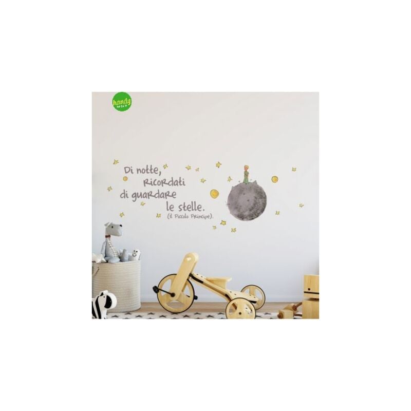 foto del prodotto crearreda sticker bacio piccolo principe adesivo murale frasi famose natura geometrie fantasie 31x31 cm