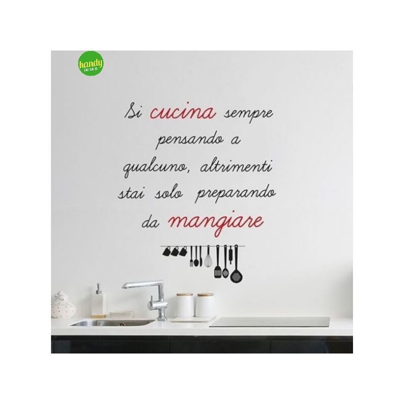 foto del prodotto crearreda sticker ricetta si cucina sempre is adesivo murale frasi famose natura geometrie fantasie 47x67 cm
