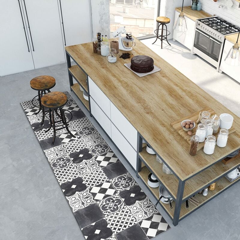 foto del prodotto crearreda tappeto da cucina antiscivolo in vinile cementi d ardesia 50x240