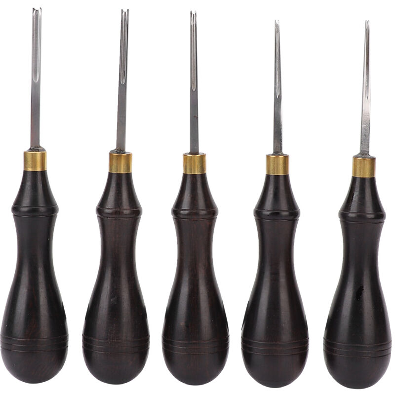 foto del prodotto creaser in pelle creaser steel blade ebony blackwood hangle strumento di marcatura a pelle fai da te 0,7 mm eosnow