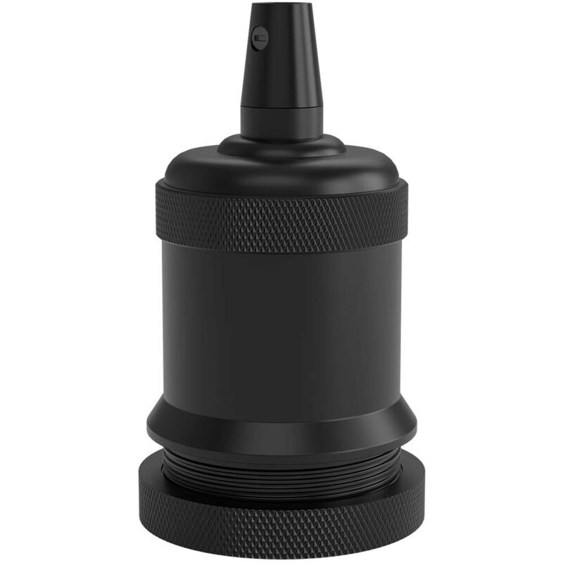 foto del prodotto creations portalampada serie bell, attacco e27, colore nero opaco calex
