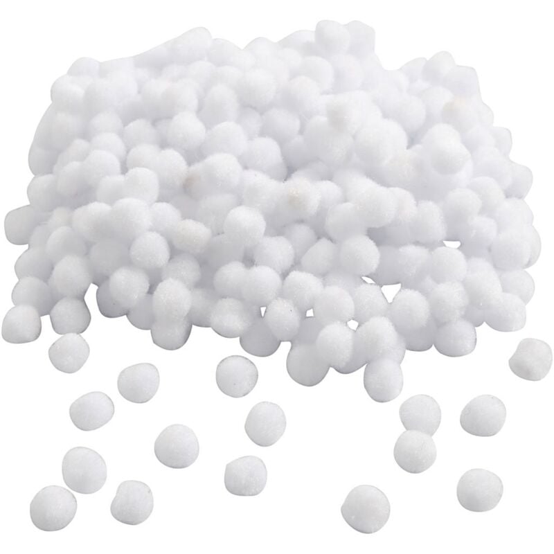 foto del prodotto creativ 100263 pompon, diametro 10 mm, bianco, 450 pezzi