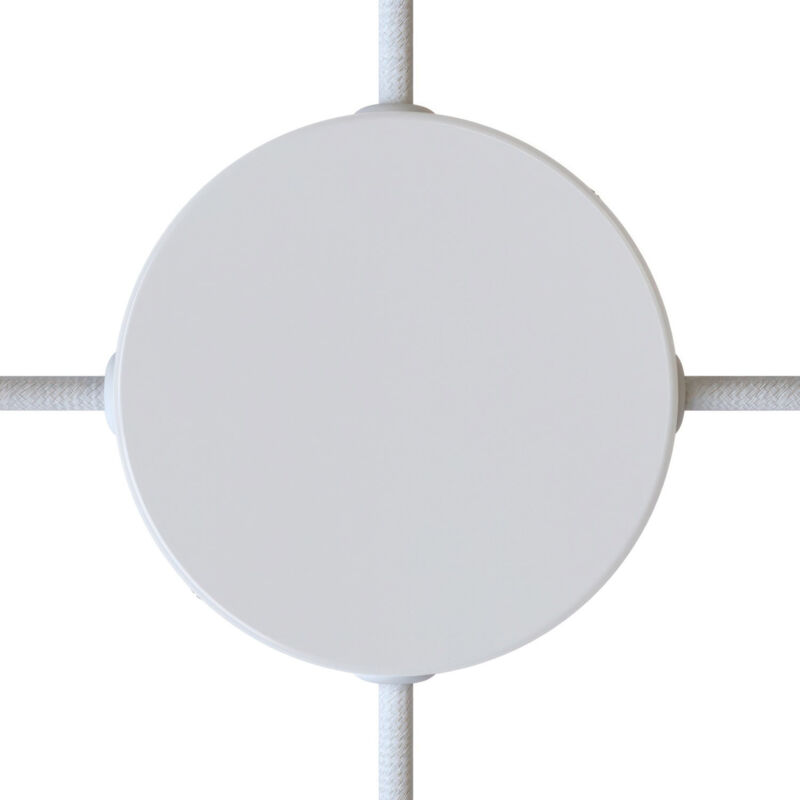 foto del prodotto creative cables - creative-cables italia kit rosone cilindrico in metallo diametro 12 cm 4 fori laterali bianco krm12sf4lvb