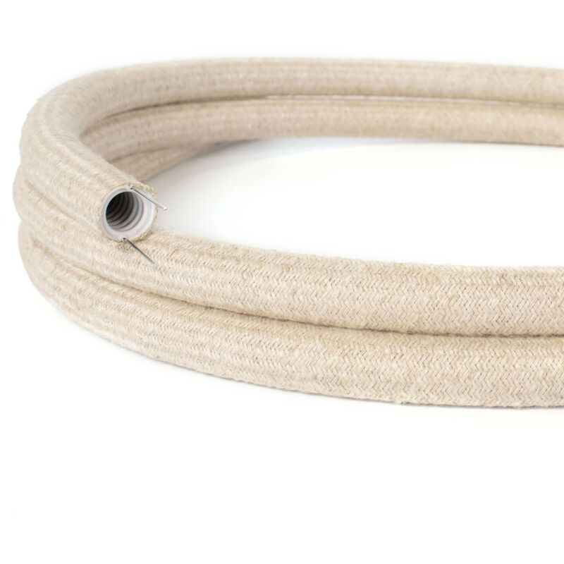 foto del prodotto creative cables creative tube, diametro 20 mm, rivestito in tessuto rn01 lino naturale neutro, canalina passacavi modellabile