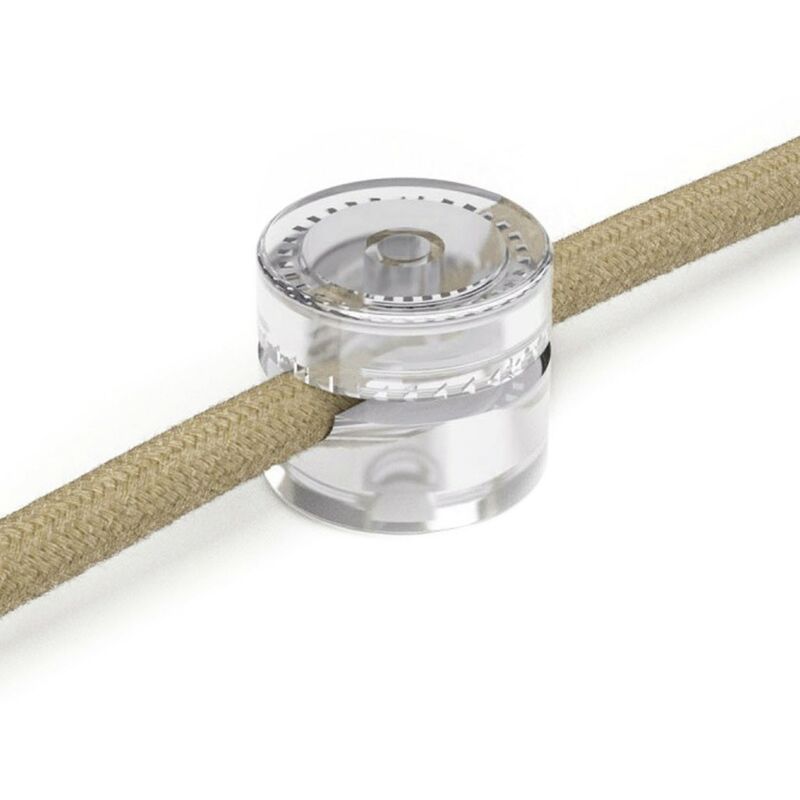 foto del prodotto creative cables fissaggio a parete passacavo universale per cavo tessile a larga sezione 3x1 e 3x1,5 e per sistema eiva 2 pezzi