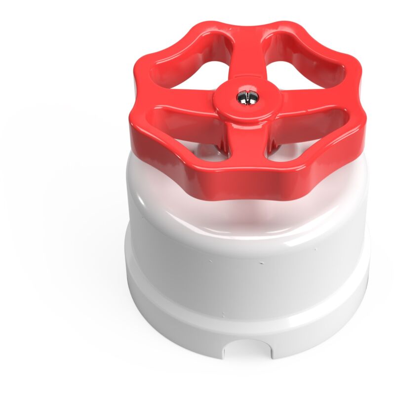 foto del prodotto creative cables interruttore deviatore in porcellana bianco con manopola rosso