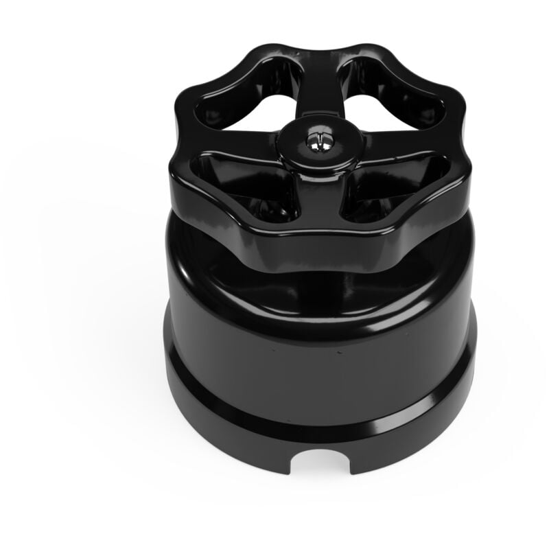 foto del prodotto creative cables interruttore deviatore in porcellana nero con manopola