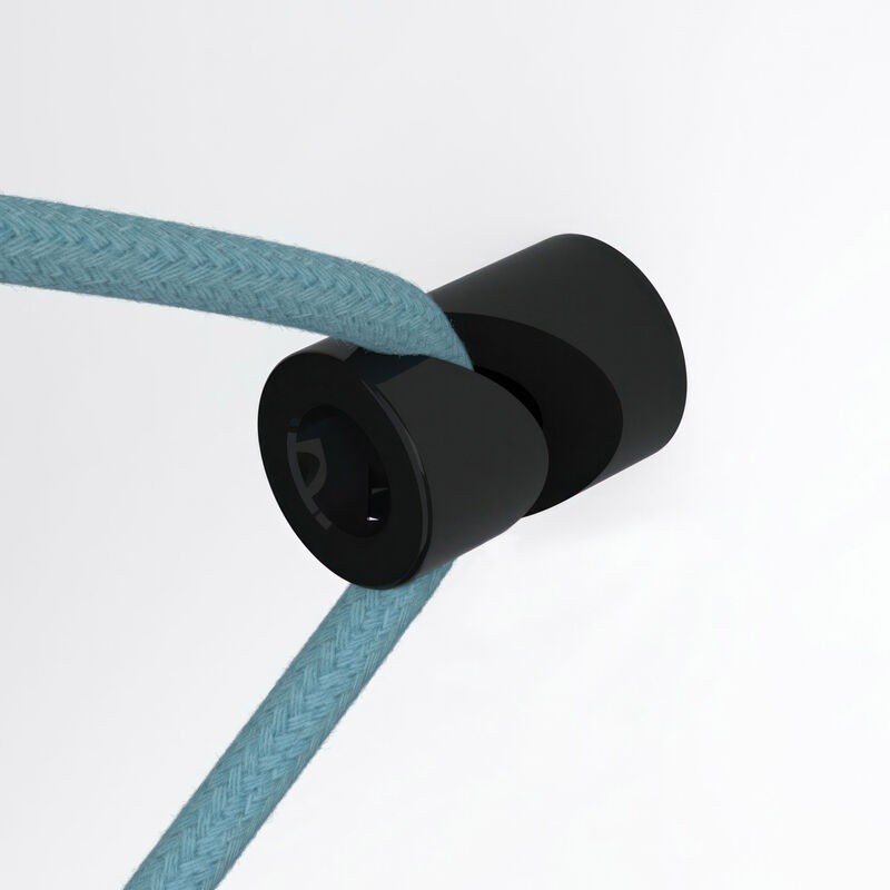 foto del prodotto creative cables italia decentratore gancio a v a soffitto o parete per cavo elettrico tessile nero dcg01ner