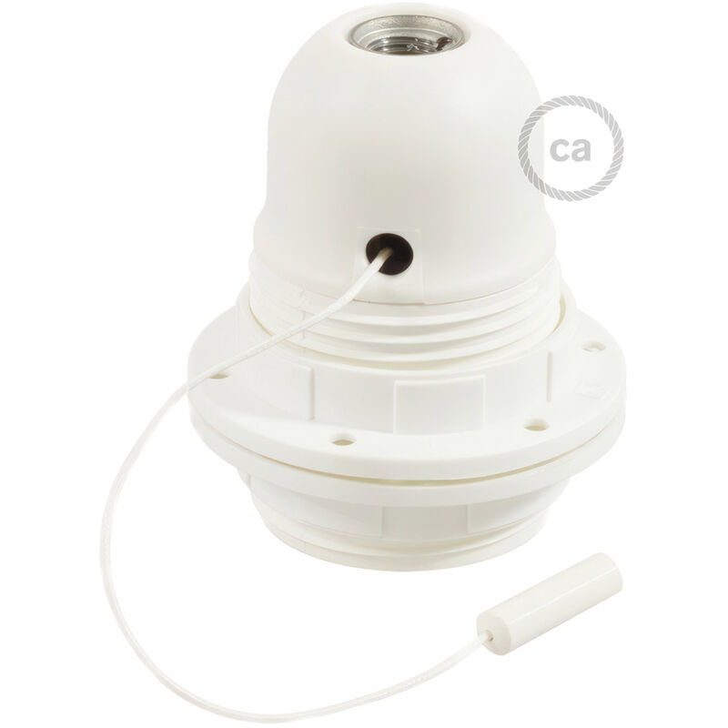 foto del prodotto creative cables kit portalampada e27 in termoplastica con doppia ghiera per paralume e interruttore a tirante
