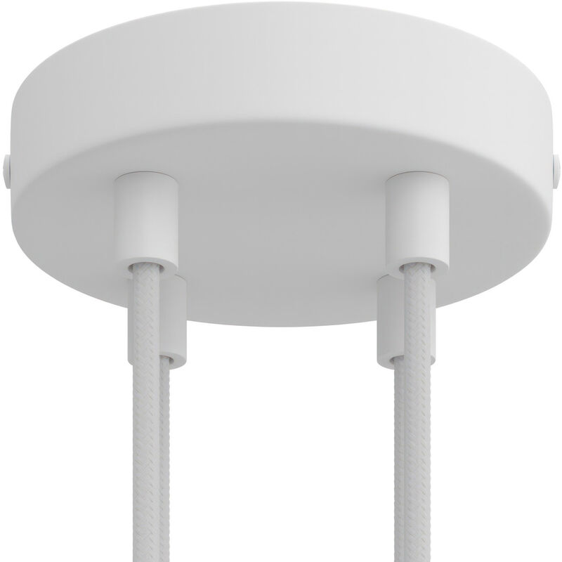 foto del prodotto creative cables - kit rosone cilindrico in metallo a 4 fori cilindrico - bianco opaco